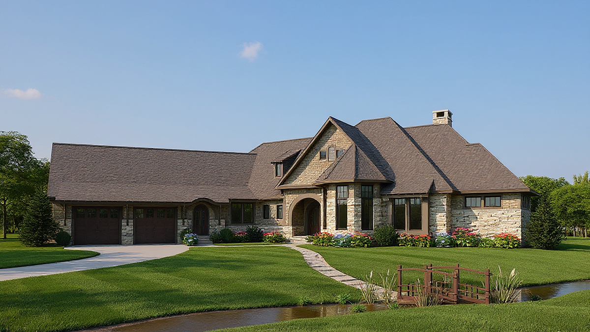 The Shingle Manor - 2610 Sq. Ft. - 3 Bedrooms - 2.5 Bathrooms - House Plan Exterior