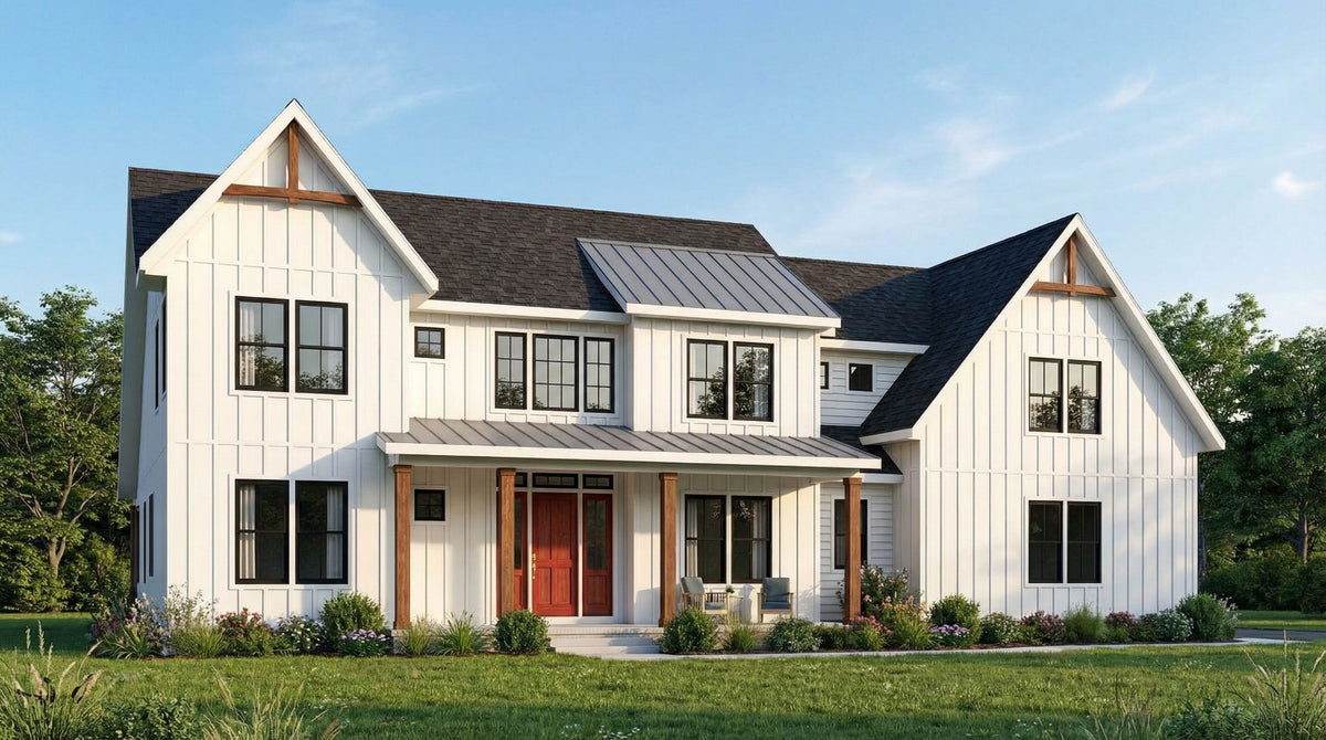 Milburn Farm - 4500 Sq. Ft. - 5 Bedrooms - 5 Full Baths/ 2 Half Baths - House Plan Exterior