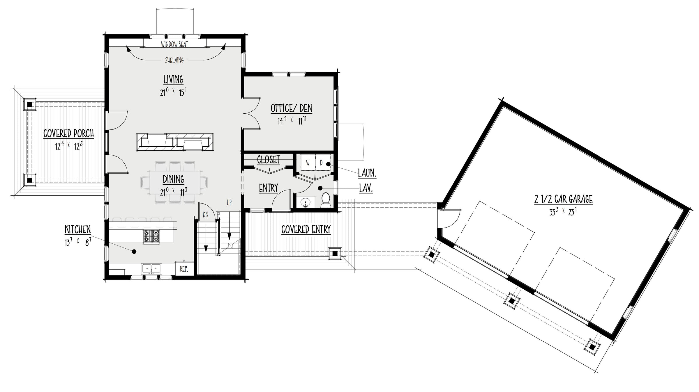The Glen Scotia main level floor plan enlarged