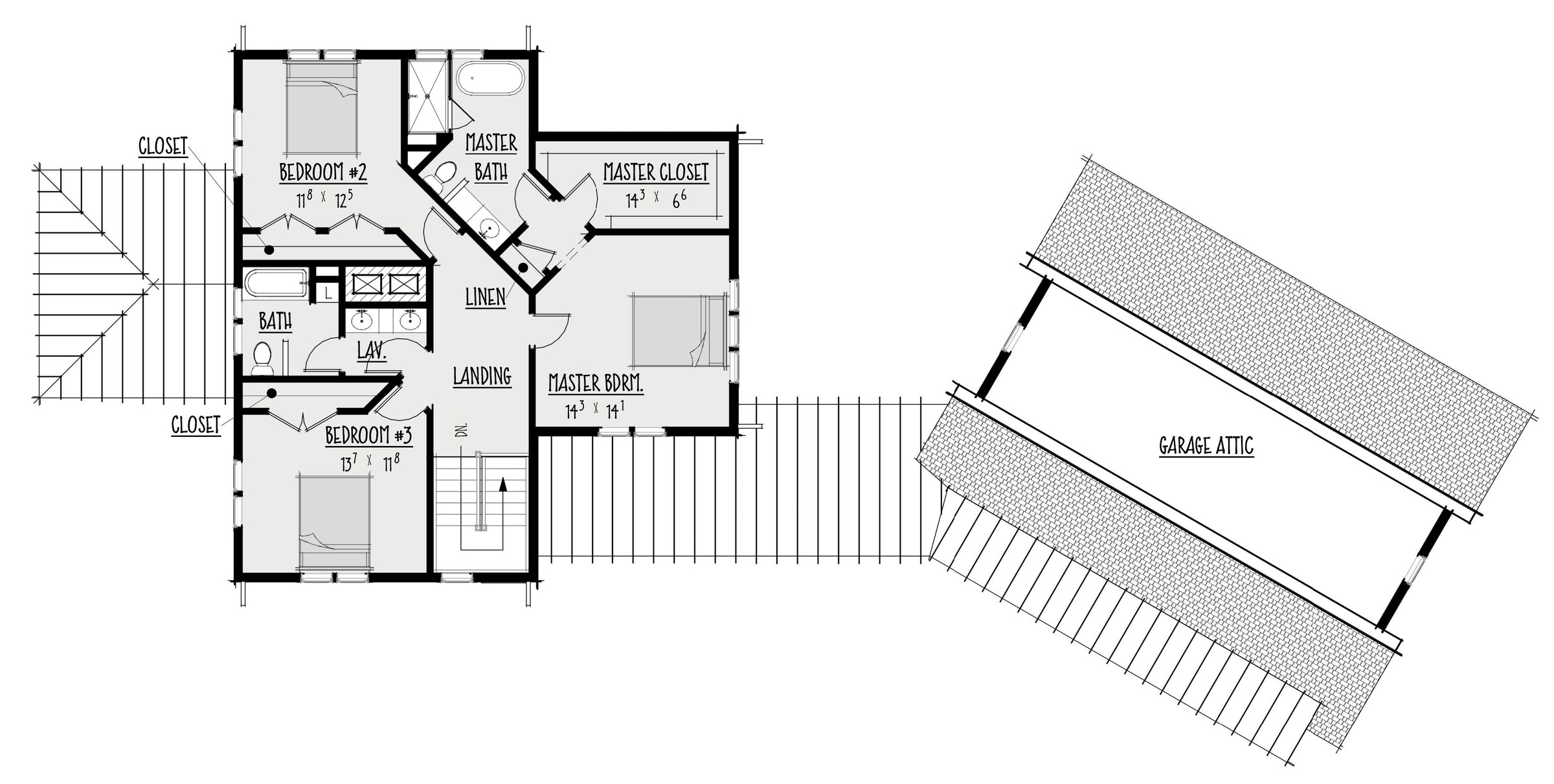 The Glen Scotia second level floor plan enlarged