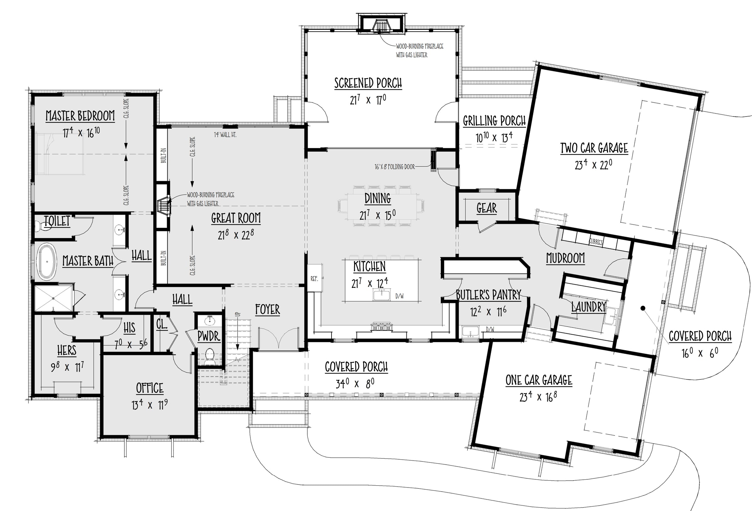 The Bowmore 2 main level floor plan enlarged
