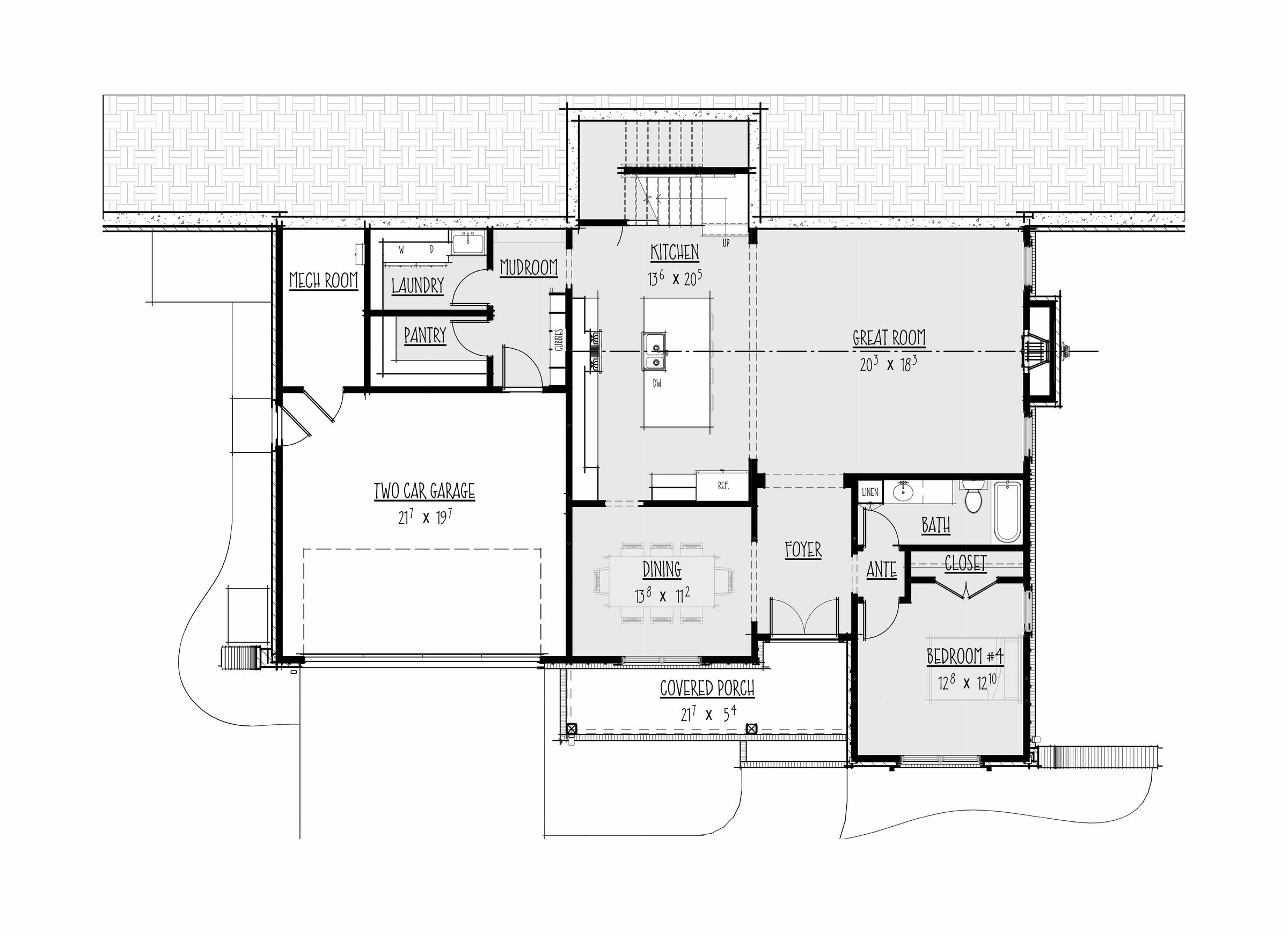 The Speyburn main level floor plan enlarged