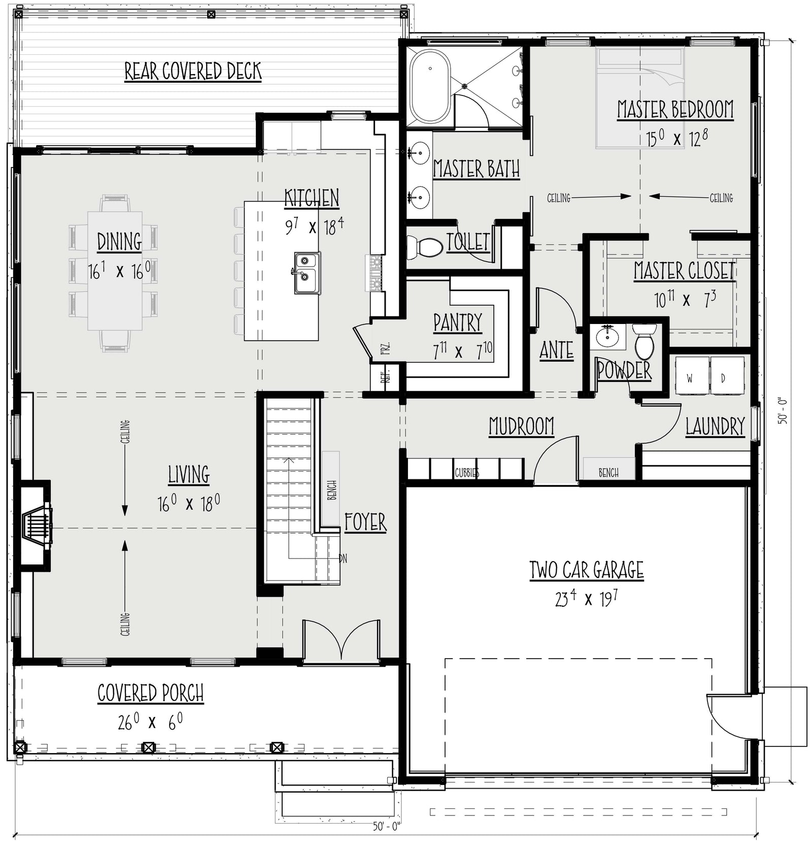 The Bruichladdich main level floor plan